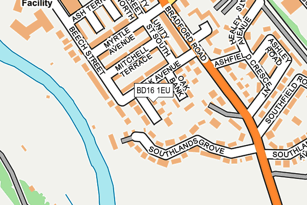 BD16 1EU map - OS OpenMap – Local (Ordnance Survey)