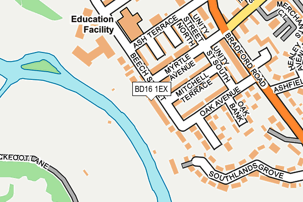 BD16 1EX map - OS OpenMap – Local (Ordnance Survey)