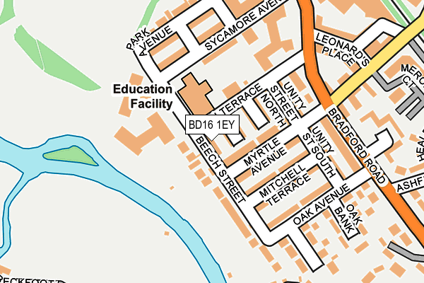 BD16 1EY map - OS OpenMap – Local (Ordnance Survey)