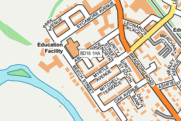 BD16 1HA map - OS OpenMap – Local (Ordnance Survey)