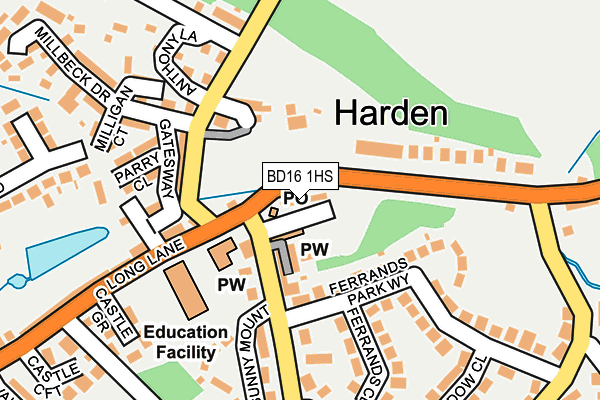 BD16 1HS map - OS OpenMap – Local (Ordnance Survey)