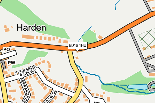 BD16 1HU map - OS OpenMap – Local (Ordnance Survey)