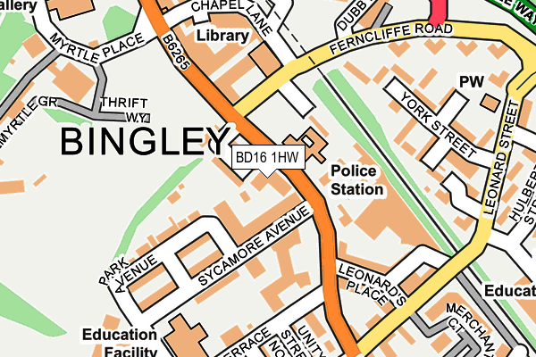 BD16 1HW map - OS OpenMap – Local (Ordnance Survey)