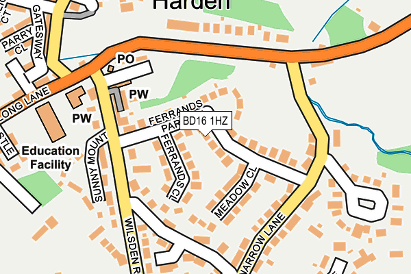 BD16 1HZ map - OS OpenMap – Local (Ordnance Survey)