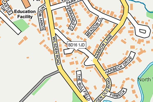 BD16 1JD map - OS OpenMap – Local (Ordnance Survey)