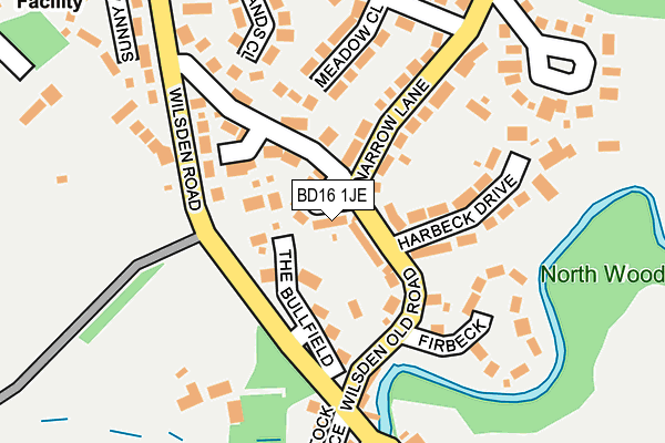 BD16 1JE map - OS OpenMap – Local (Ordnance Survey)
