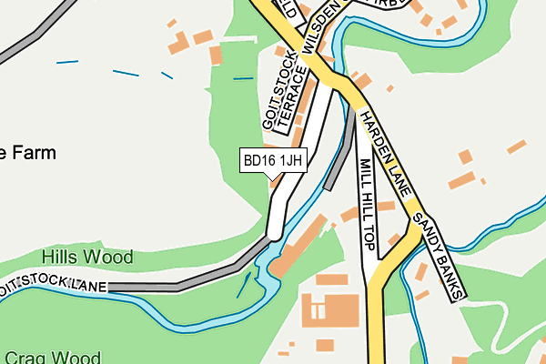 BD16 1JH map - OS OpenMap – Local (Ordnance Survey)