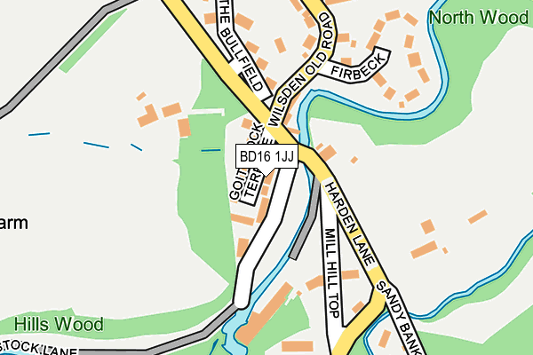 BD16 1JJ map - OS OpenMap – Local (Ordnance Survey)