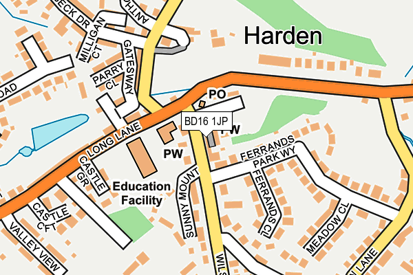 BD16 1JP map - OS OpenMap – Local (Ordnance Survey)