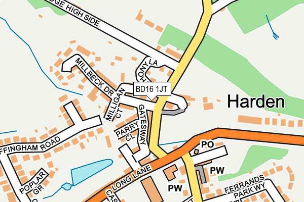 BD16 1JT map - OS OpenMap – Local (Ordnance Survey)
