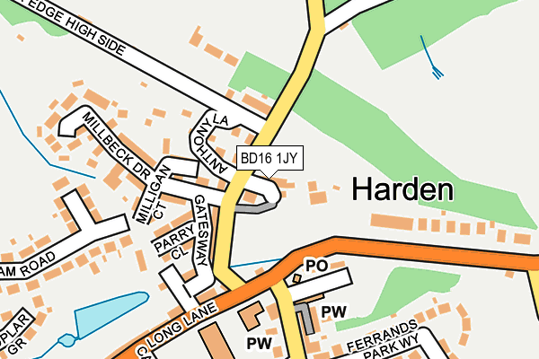 BD16 1JY map - OS OpenMap – Local (Ordnance Survey)