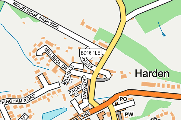 BD16 1LE map - OS OpenMap – Local (Ordnance Survey)