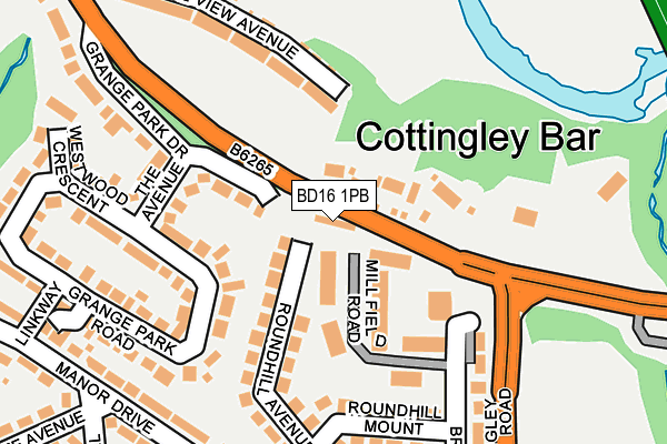 BD16 1PB map - OS OpenMap – Local (Ordnance Survey)