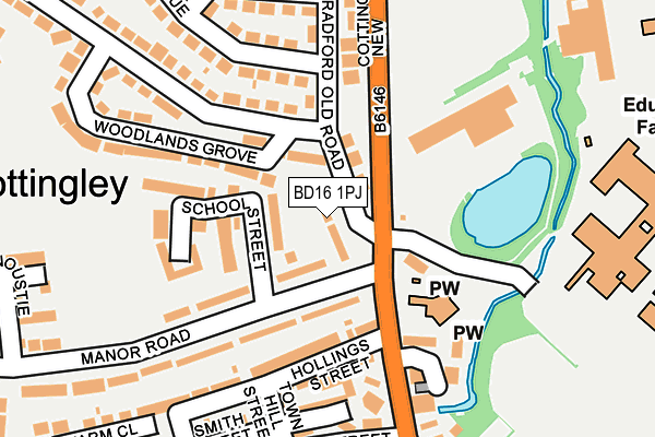 BD16 1PJ map - OS OpenMap – Local (Ordnance Survey)