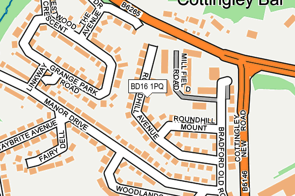 BD16 1PQ map - OS OpenMap – Local (Ordnance Survey)