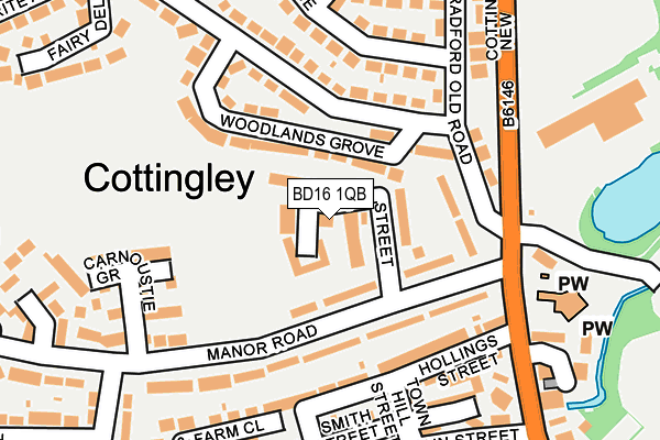 BD16 1QB map - OS OpenMap – Local (Ordnance Survey)