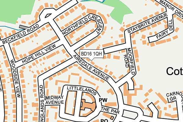 BD16 1QH map - OS OpenMap – Local (Ordnance Survey)