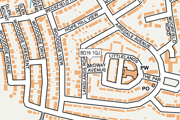 BD16 1QJ map - OS OpenMap – Local (Ordnance Survey)