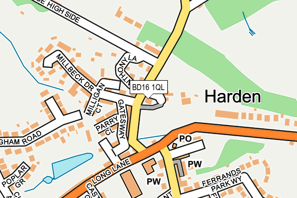 BD16 1QL map - OS OpenMap – Local (Ordnance Survey)