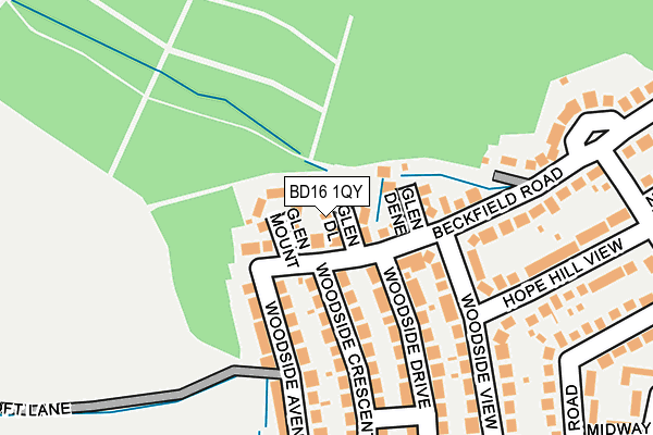 BD16 1QY map - OS OpenMap – Local (Ordnance Survey)