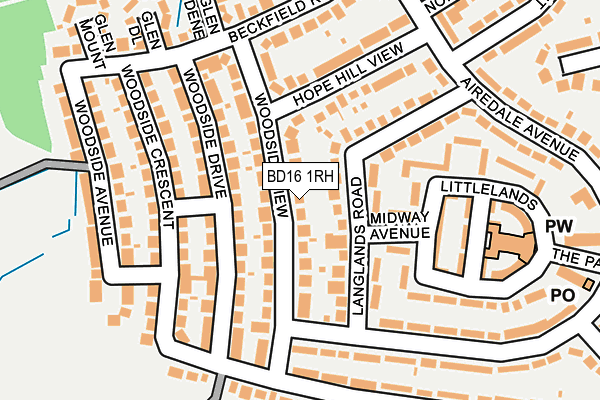 BD16 1RH map - OS OpenMap – Local (Ordnance Survey)