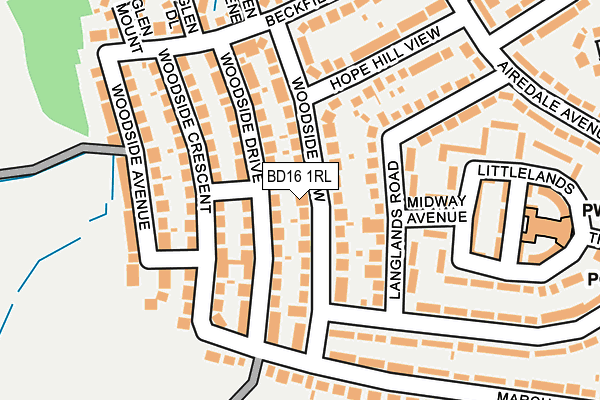 BD16 1RL map - OS OpenMap – Local (Ordnance Survey)