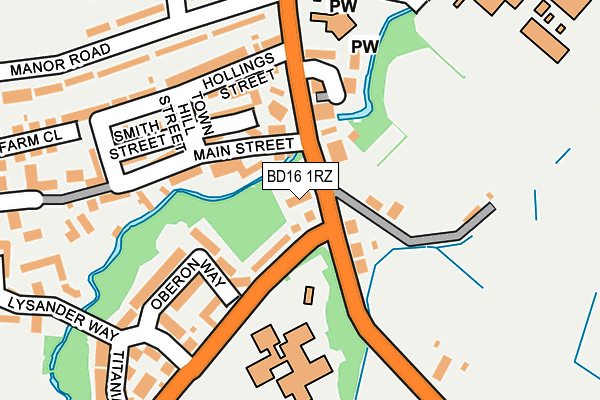 BD16 1RZ map - OS OpenMap – Local (Ordnance Survey)