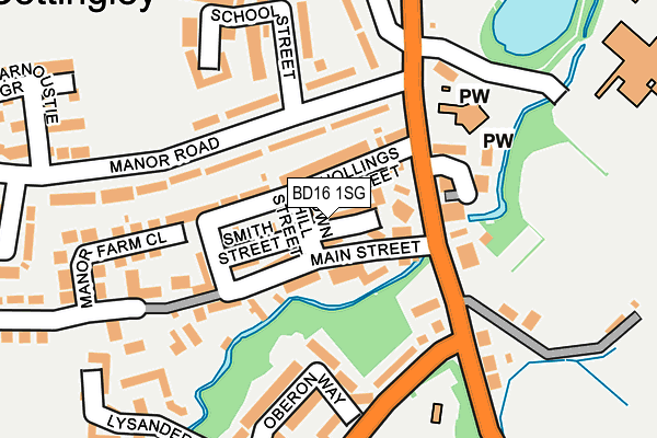 BD16 1SG map - OS OpenMap – Local (Ordnance Survey)