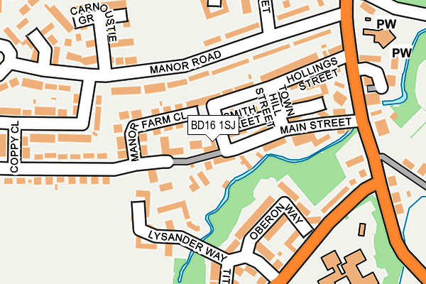 BD16 1SJ map - OS OpenMap – Local (Ordnance Survey)