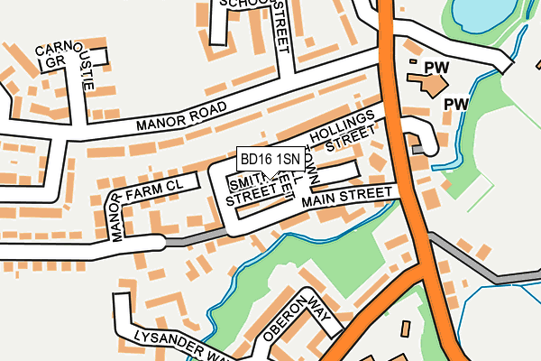 BD16 1SN map - OS OpenMap – Local (Ordnance Survey)