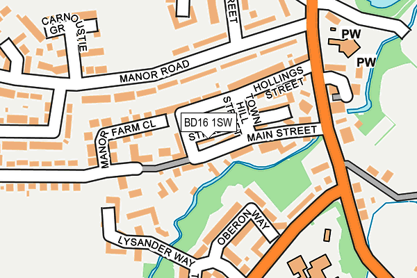 BD16 1SW map - OS OpenMap – Local (Ordnance Survey)