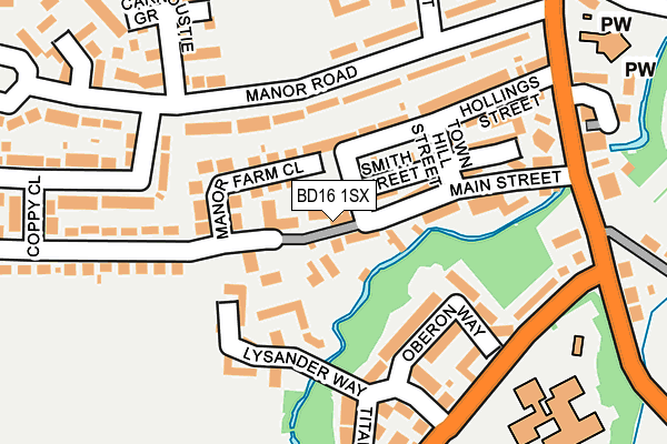 BD16 1SX map - OS OpenMap – Local (Ordnance Survey)