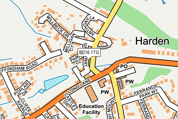BD16 1TG map - OS OpenMap – Local (Ordnance Survey)