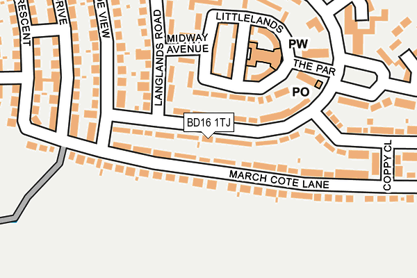 BD16 1TJ map - OS OpenMap – Local (Ordnance Survey)