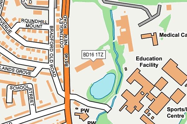 BD16 1TZ map - OS OpenMap – Local (Ordnance Survey)