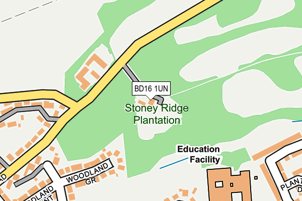 BD16 1UN map - OS OpenMap – Local (Ordnance Survey)