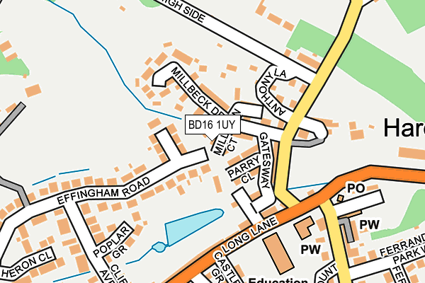 BD16 1UY map - OS OpenMap – Local (Ordnance Survey)