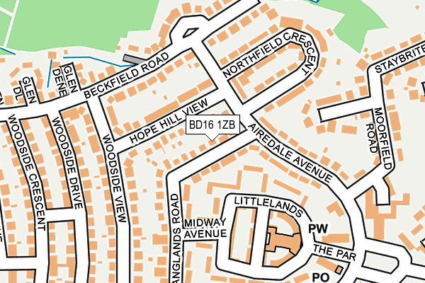 BD16 1ZB map - OS OpenMap – Local (Ordnance Survey)