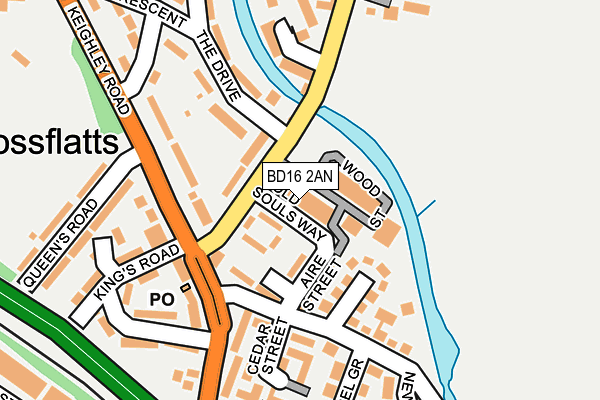 BD16 2AN map - OS OpenMap – Local (Ordnance Survey)