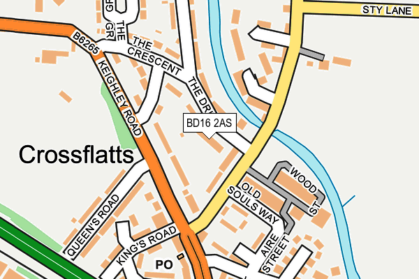 BD16 2AS map - OS OpenMap – Local (Ordnance Survey)