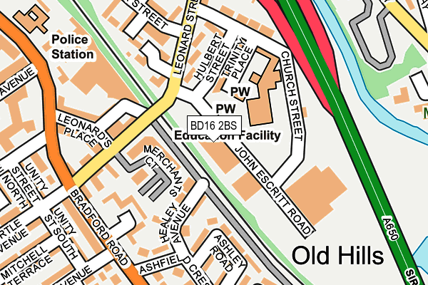 BD16 2BS map - OS OpenMap – Local (Ordnance Survey)