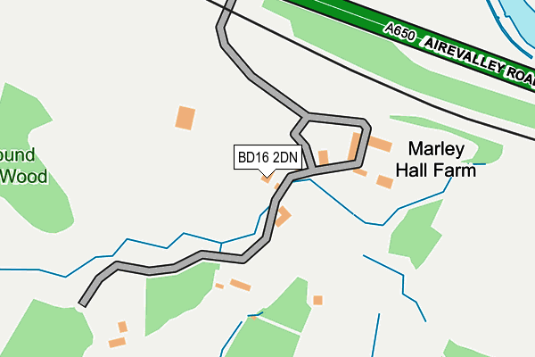 BD16 2DN map - OS OpenMap – Local (Ordnance Survey)
