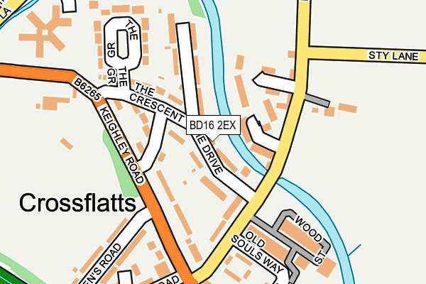 BD16 2EX map - OS OpenMap – Local (Ordnance Survey)