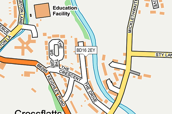 BD16 2EY map - OS OpenMap – Local (Ordnance Survey)
