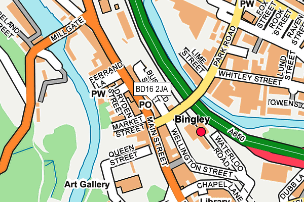 BD16 2JA map - OS OpenMap – Local (Ordnance Survey)