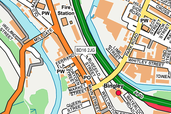 BD16 2JG map - OS OpenMap – Local (Ordnance Survey)
