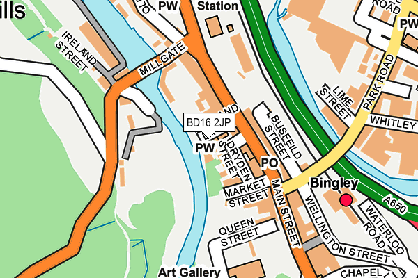 BD16 2JP map - OS OpenMap – Local (Ordnance Survey)