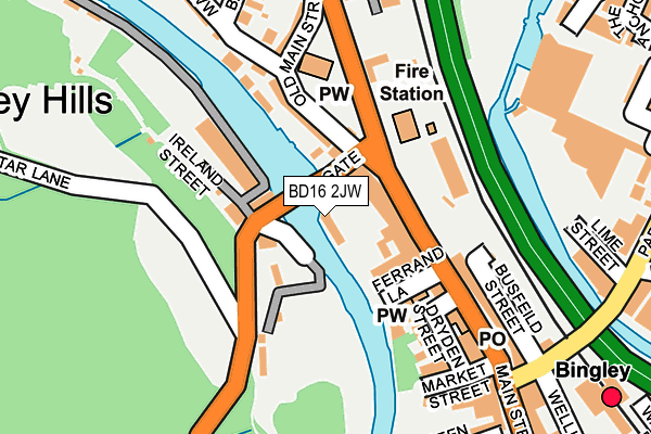 BD16 2JW map - OS OpenMap – Local (Ordnance Survey)