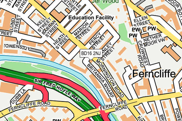 BD16 2NJ map - OS OpenMap – Local (Ordnance Survey)