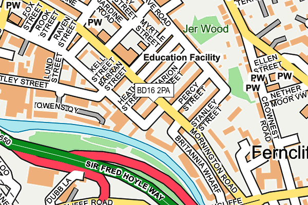 BD16 2PA map - OS OpenMap – Local (Ordnance Survey)